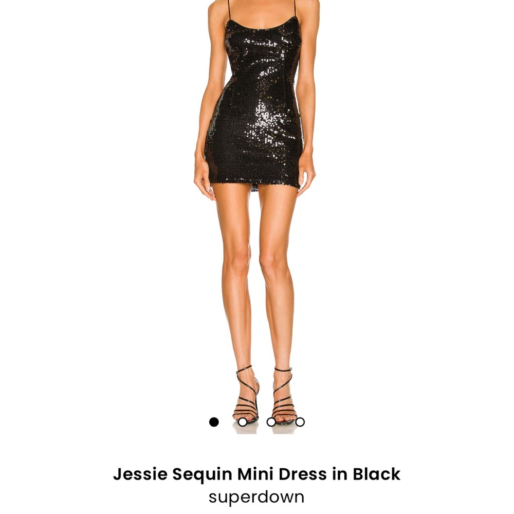 Superdown Black Sequin Mini Dress